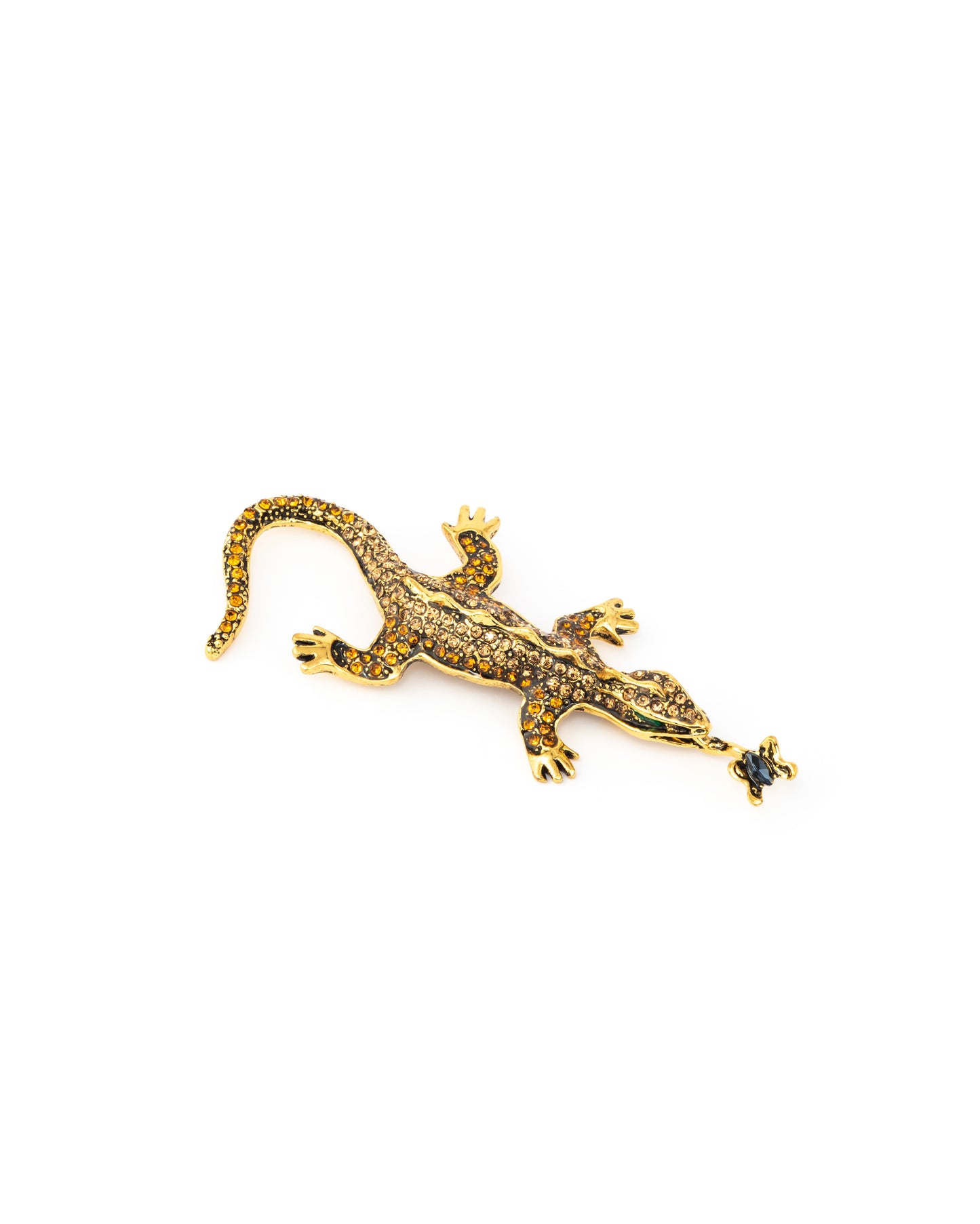 Golden lizard brooch