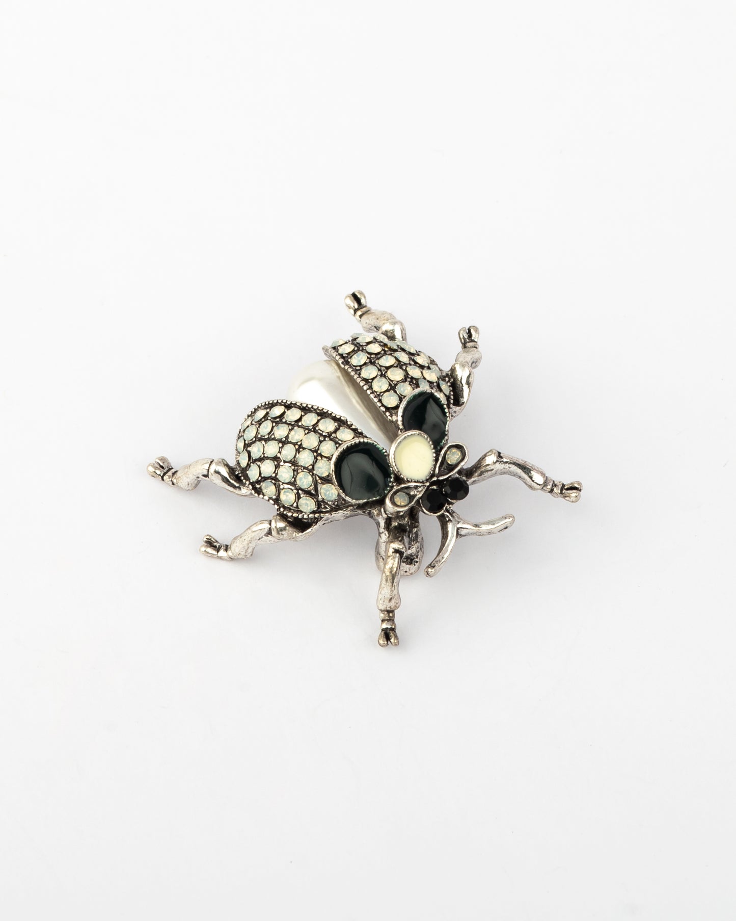 Peacock crystal brooch