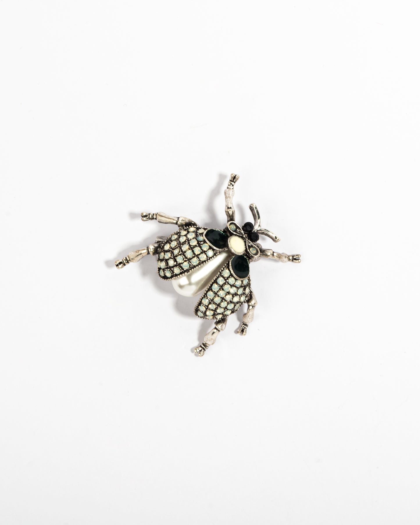 Peacock crystal brooch