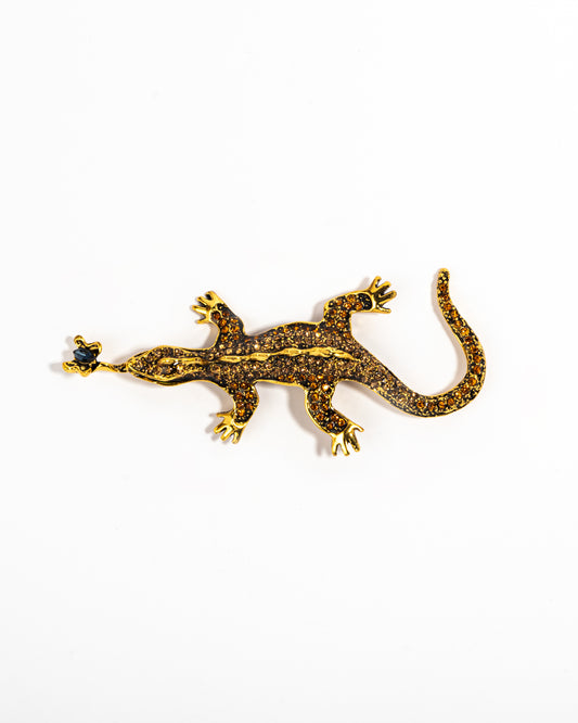 Golden lizard brooch
