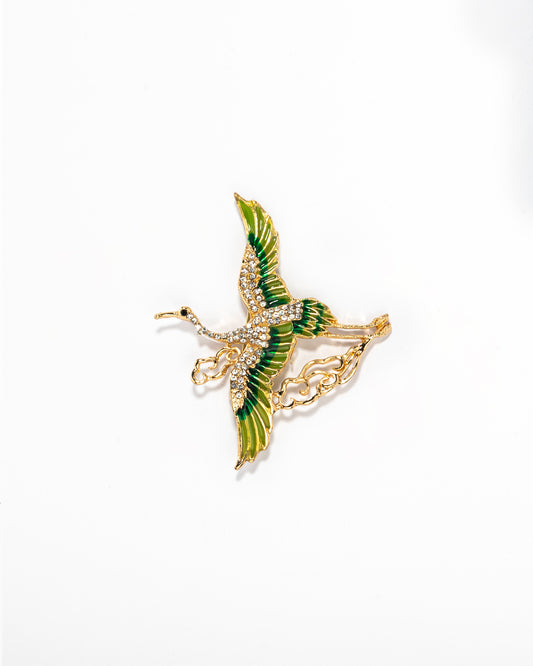 Cedric the crane brooch