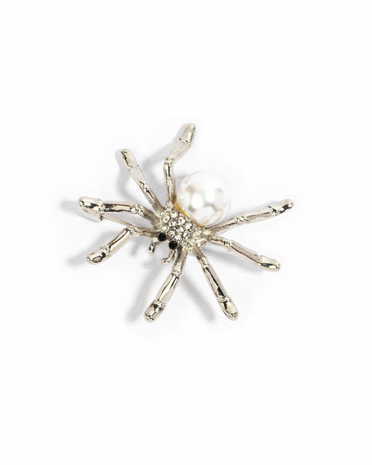 Pearly the spider brooch